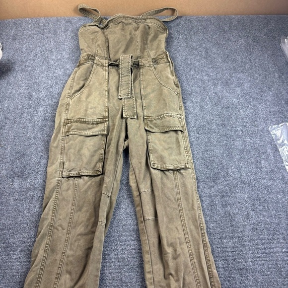 FREE PEOPLE Women’s Go West Utility Jumpsuit Moss Overalls size: Small - Picture 2 of 15